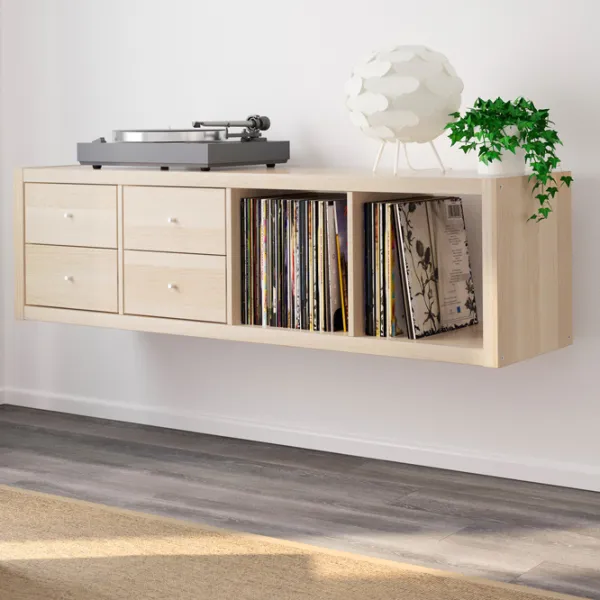 Стеллаж Ikea Kallax 147 x 42 x 39см cm / ЛДСП / Выбеленный дуб photo 5