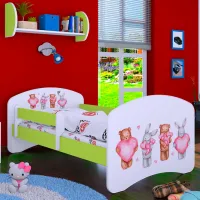 Pat pentru copii Happy Babies Happy Animals with Hearts L07 90 x 190 cm / PVC / Green photo 2