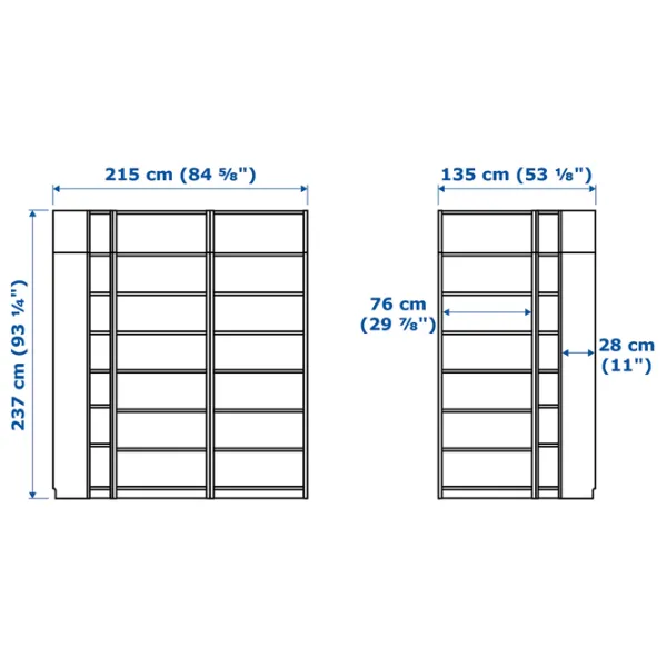 Etajeră Ikea Billy  237 x 215 x 28 cm / PAL / White photo 4 Etajeră Ikea Billy  237 x 215 x 28 cm / PAL / White photo 4