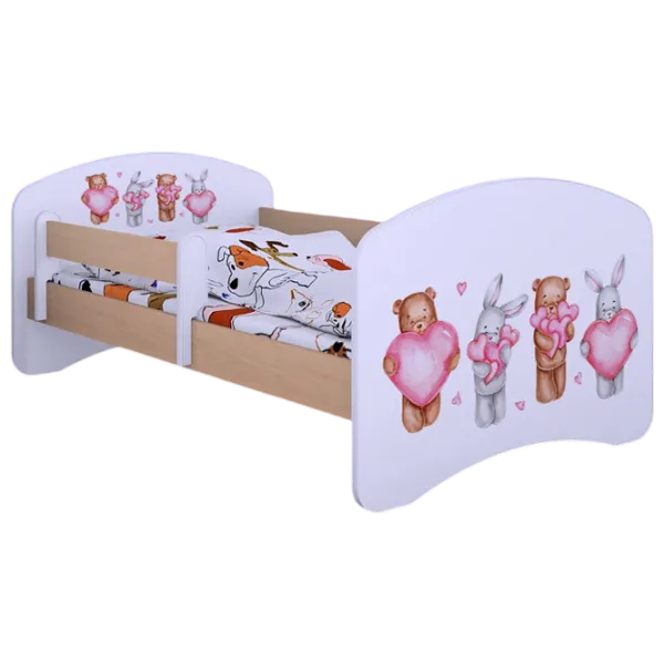 Pat pentru copii Happy Babies Happy Animals with Hearts L07 90 x 190 cm / PVC / Light Pear photo 1 Pat pentru copii Happy Babies Happy Animals with Hearts L07 90 x 190 cm / PVC / Light Pear photo 1