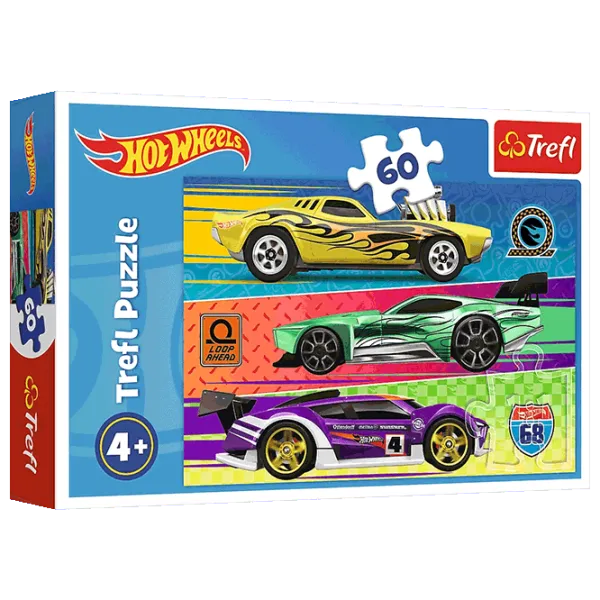 Puzzle Trefl Race Mattel Hot Wheels 4+/ Количество деталей: 60 photo 1