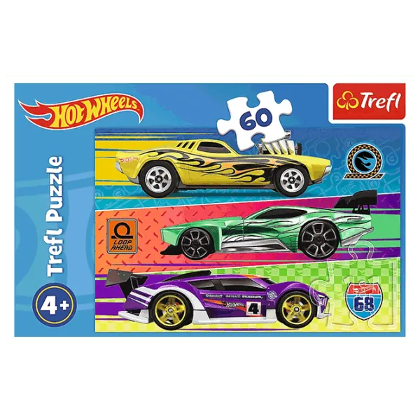 Puzzle Trefl Race Mattel Hot Wheels 4+/ Количество деталей: 60 photo 3