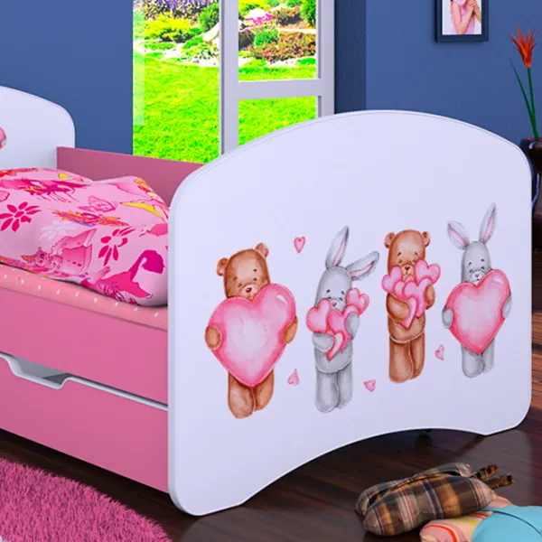 Детская кровать Happy Babies Happy Animals with Hearts L08 90 x 190 см / ПВХ / Розовый photo 4 Детская кровать Happy Babies Happy Animals with Hearts L08 90 x 190 см / ПВХ / Розовый photo 4