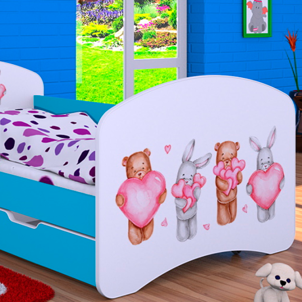 Детская кровать Happy Babies Happy Animals with Hearts L08 90 x 190 см / ПВХ / Синий photo 4 Детская кровать Happy Babies Happy Animals with Hearts L08 90 x 190 см / ПВХ / Синий photo 4