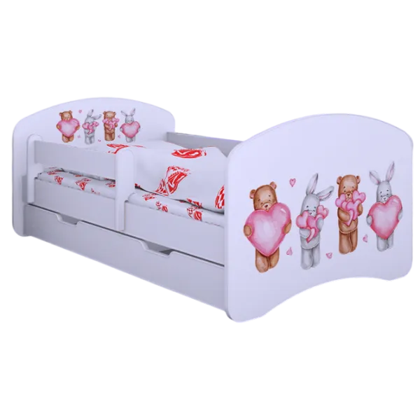 Детская кровать Happy Babies Happy Animals with Hearts L08 90 x 190 см / ПВХ / Белый photo 1 Детская кровать Happy Babies Happy Animals with Hearts L08 90 x 190 см / ПВХ / Белый photo 1