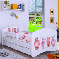 Детская кровать Happy Babies Happy Animals with Hearts L08 90 x 190 см / ПВХ / Белый photo 2