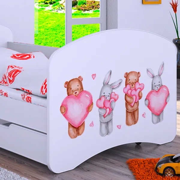 Детская кровать Happy Babies Happy Animals with Hearts L08 90 x 190 см / ПВХ / Белый photo 4 Детская кровать Happy Babies Happy Animals with Hearts L08 90 x 190 см / ПВХ / Белый photo 4