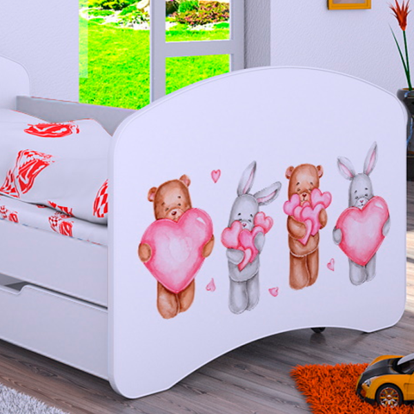 Детская кровать Happy Babies Happy Animals with Hearts L08 90 x 190 см / ПВХ / Белый photo 4 Детская кровать Happy Babies Happy Animals with Hearts L08 90 x 190 см / ПВХ / Белый photo 4