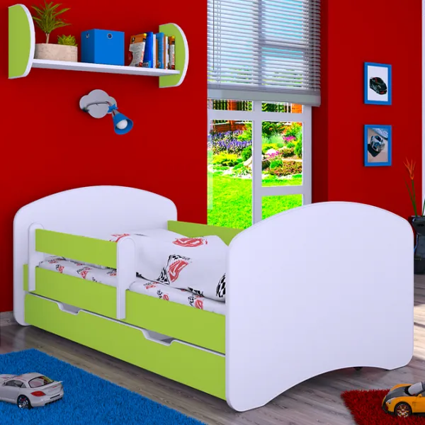 Pat pentru copii Happy Babies Happy L08 90 x 190 cm / PVC / Green photo 2 Pat pentru copii Happy Babies Happy L08 90 x 190 cm / PVC / Green photo 2