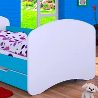Pat pentru copii Happy Babies Happy L08 90 x 190 cm / PVC / Blue photo 4