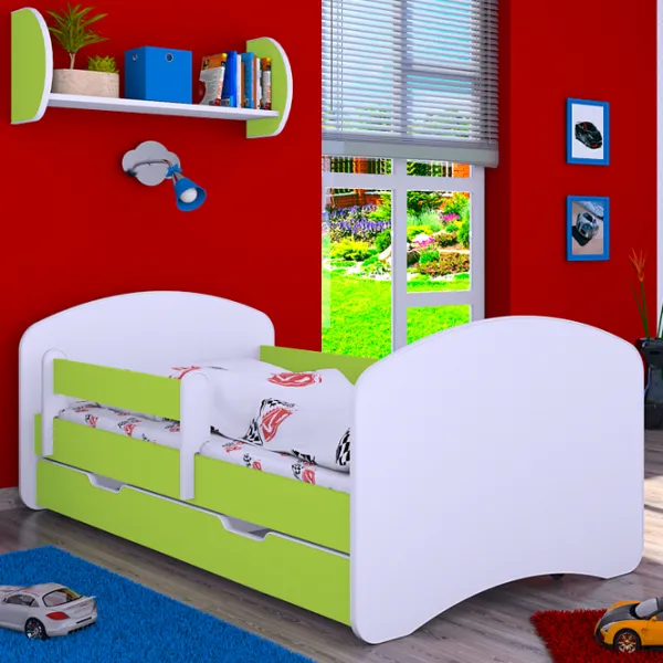 Pat pentru copii Happy Babies Happy L10 90 x 200 cm / PVC / Green photo 3