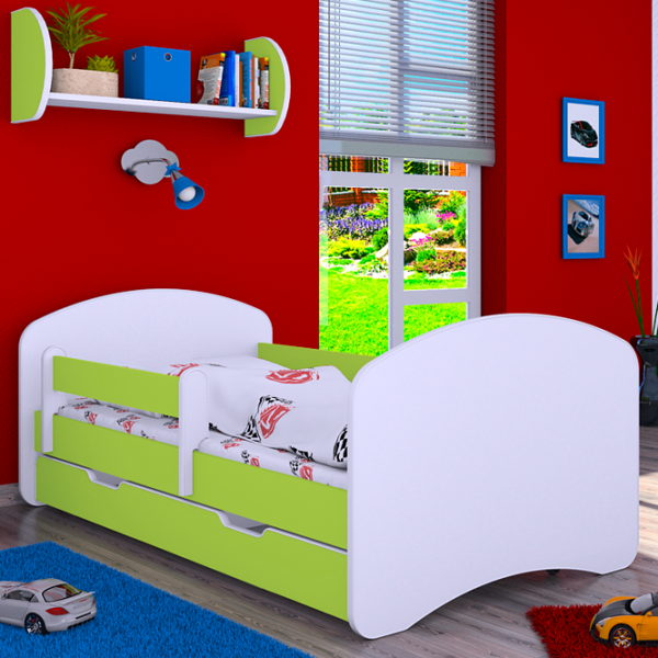 Pat pentru copii Happy Babies Happy L10 90 x 200 cm / PVC / Green photo 3