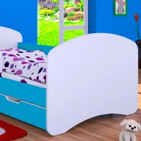 Pat pentru copii Happy Babies Happy L10 90 x 200 cm / PVC / Blue photo 4