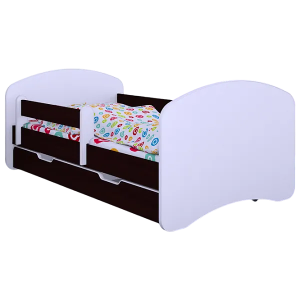 Pat pentru copii Happy Babies Happy L10 90 x 200 cm / PVC / Wenge photo 1 Pat pentru copii Happy Babies Happy L10 90 x 200 cm / PVC / Wenge photo 1