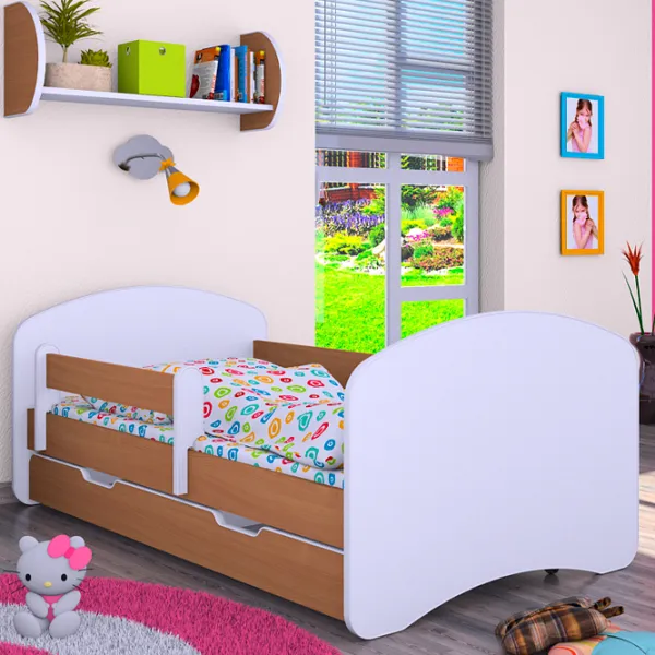 Pat pentru copii Happy Babies Happy L10 90 x 200 cm / PVC / Beech photo 3 Pat pentru copii Happy Babies Happy L10 90 x 200 cm / PVC / Beech photo 3