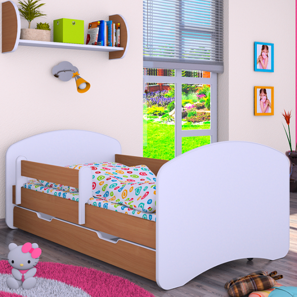 Pat pentru copii Happy Babies Happy L10 90 x 200 cm / PVC / Beech photo 3 Pat pentru copii Happy Babies Happy L10 90 x 200 cm / PVC / Beech photo 3