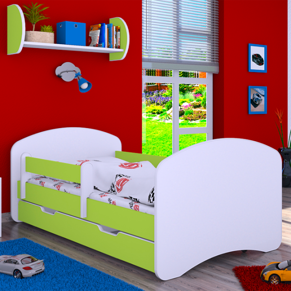 Pat pentru copii Happy Babies Happy L06 90 x 180 cm / Placa / Green photo 2 Pat pentru copii Happy Babies Happy L06 90 x 180 cm / Placa / Green photo 2