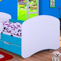 Pat pentru copii Happy Babies Happy L06 90 x 180 cm / Placa / Blue photo 4
