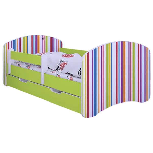Pat pentru copii Happy Babies Happy Colored Lines L10 90 x 200 cm / PVC / Green photo 1 Pat pentru copii Happy Babies Happy Colored Lines L10 90 x 200 cm / PVC / Green photo 1