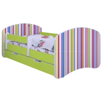 Детская кровать Happy Babies Happy Colored Lines L10 90 x 200 см / ПВХ / Зеленый