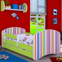 Детская кровать Happy Babies Happy Colored Lines L10 90 x 200 см / ПВХ / Зеленый photo 2