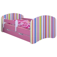 Детская кровать Happy Babies Happy Colored Lines L10 90 x 200 см / ПВХ / Розовый