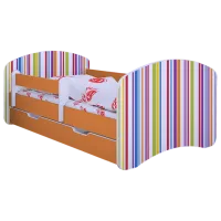 Детская кровать Happy Babies Happy Colored Lines L10 90 x 200 см / ПВХ / Оранжевый
