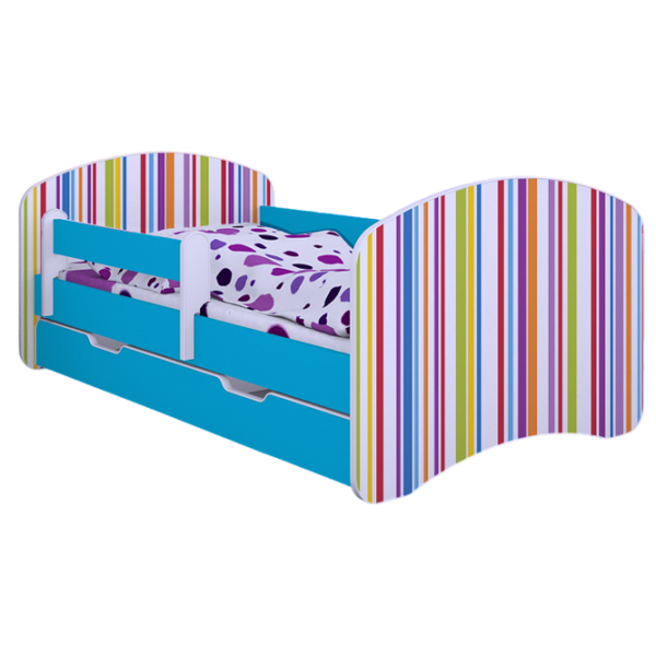 Детская кровать Happy Babies Happy Colored Lines L10 90 x 200 см / ПВХ / Синий photo 1 Детская кровать Happy Babies Happy Colored Lines L10 90 x 200 см / ПВХ / Синий photo 1