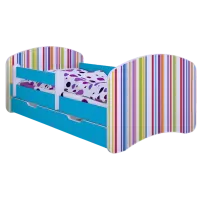 Детская кровать Happy Babies Happy Colored Lines L10 90 x 200 см / ПВХ / Синий