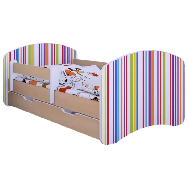 Детская кровать Happy Babies Happy Colored Lines L10 90 x 200 см / ПВХ / Светлая груша photo 1