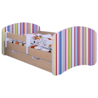 Детская кровать Happy Babies Happy Colored Lines L10 90 x 200 см / ПВХ / Светлая груша
