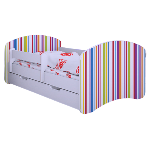 Детская кровать Happy Babies Happy Colored Lines L10 90 x 200 см / ПВХ / Белый photo 1