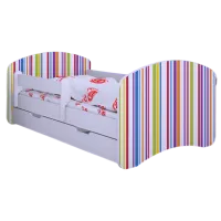 Детская кровать Happy Babies Happy Colored Lines L10 90 x 200 см / ПВХ / Белый