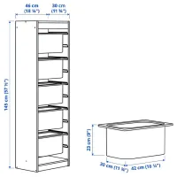 Etajeră cu containere Ikea Trofast 145 x 46 x 30 cm / PAL / White photo 2