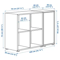 Стеллаж Ikea Eket 72 x 105 x 35см cm / ЛДСП / White photo 2
