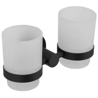 Стакан для зубных щёток Frap F30208 Стекло / Черный / На стене