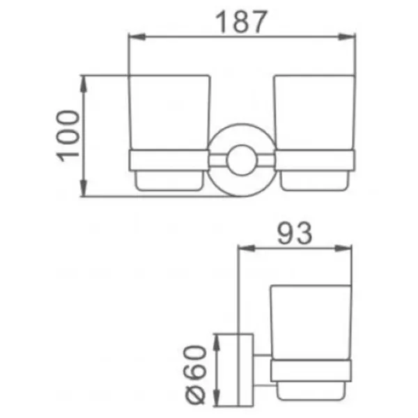 Pahar pentru periuțe de dinți Frap F30208 Sticlă / Black / Pe perete photo 2 Pahar pentru periuțe de dinți Frap F30208 Sticlă / Black / Pe perete photo 2