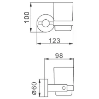 Pahar pentru periuțe de dinți Frap F30106 Sticlă / Inox / Pe perete photo 2