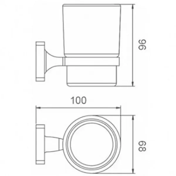 Pahar pentru periuțe de dinți Frud R15006 Sticlă / Chrome / Pe perete photo 2