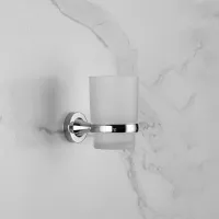 Pahar pentru periuțe de dinți Frud R15106 Sticlă / Chrome / Pe perete photo 2