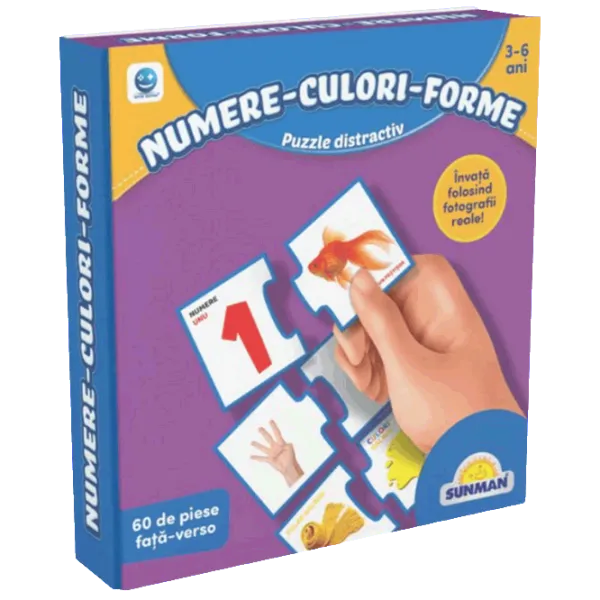 Puzzle Noriel Numere-culori-forme 3+/ Numărul de piese: 60 photo 1