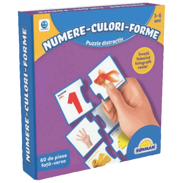 Puzzle Noriel Numere-culori-forme 3+/ Numărul de piese: 60 photo 1