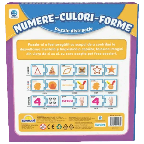 Puzzle Noriel Numere-culori-forme 3+/ Numărul de piese: 60 photo 2