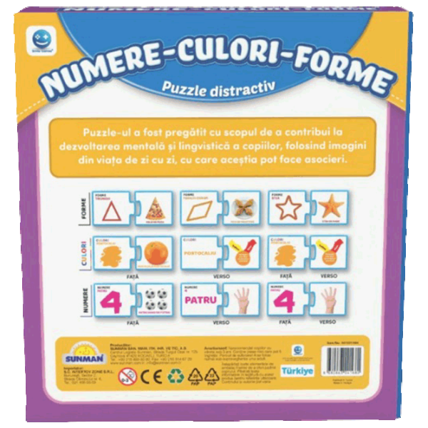 Puzzle Noriel Numere-culori-forme 3+/ Numărul de piese: 60 photo 2