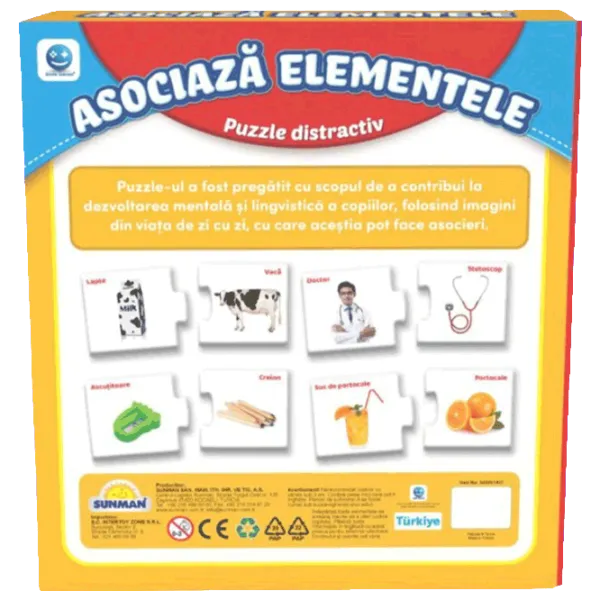 Puzzle Noriel Asociaza Elementele 3+/ Количество деталей: 60 photo 2