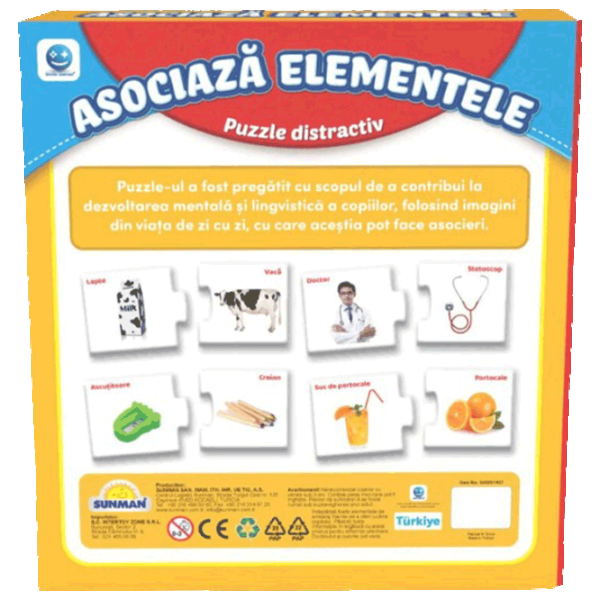 Puzzle Noriel Asociaza Elementele 3+/ Количество деталей: 60 photo 3