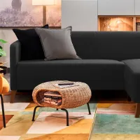 Canapea de colț Ikea Linanas (5527788) Stofă / Dark Gray photo 3