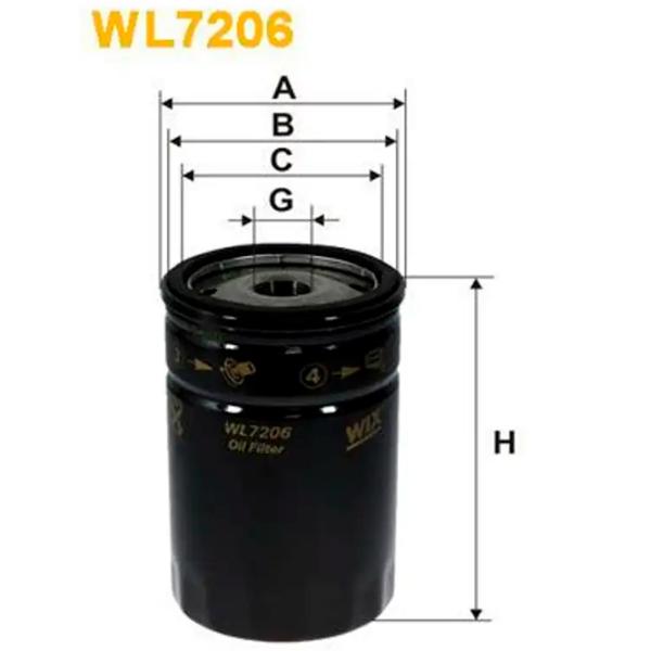Масляный фильтр Wix Filters WL7206 WX-WL7206 photo 2 Масляный фильтр Wix Filters WL7206 WX-WL7206 photo 2