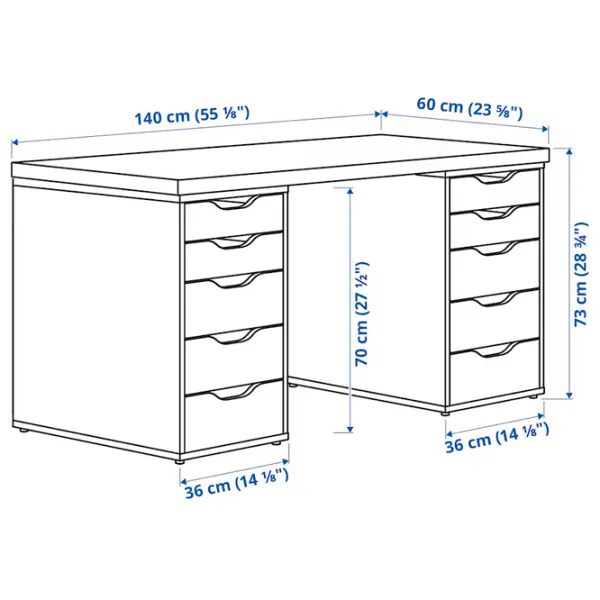 Офисный стол Ikea Lagkapten/Alex ДСП/ Белый photo 3