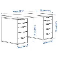 Офисный стол Ikea Lagkapten/Alex ДСП/ Белый photo 3